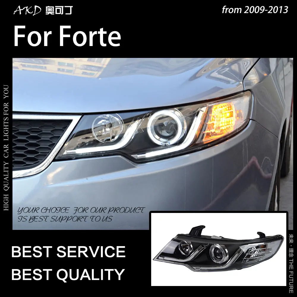 AKD автостайлинг фара для Kia Forte фары 2009-2015 Coupe светодиодный ная DRL Hid Биксеноновые