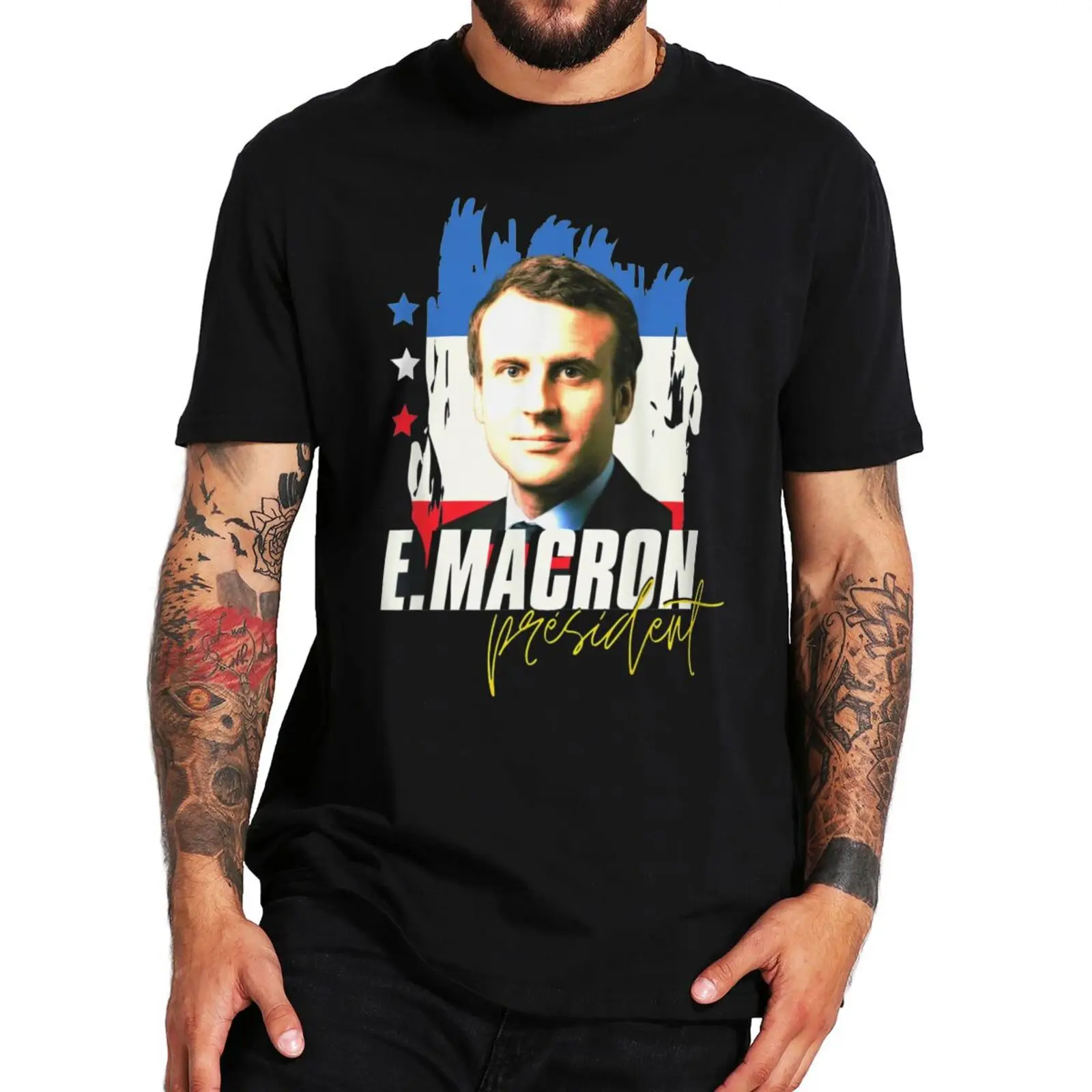 

Emmanuel Macron Presidential 2022 T Shirt Voting E.Macron Fans Gift Tee Top 100% Cotton Premium Casual Summer T-shirts EU Size