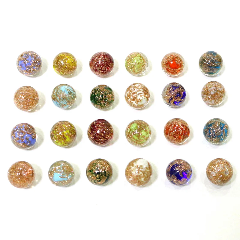 

24 шт. 16 мм золотые Редкие мраморные шары из муранского стекла, украшения для рукоделия, игровые пинболы, игрушки, креативные рождественские, ...