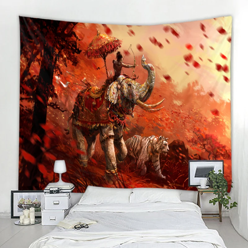 

Mandala Boho Wall Psychedelic Tapestry Home Background Decorative Tapestry Tiger Lion Background Decorative Tapestry