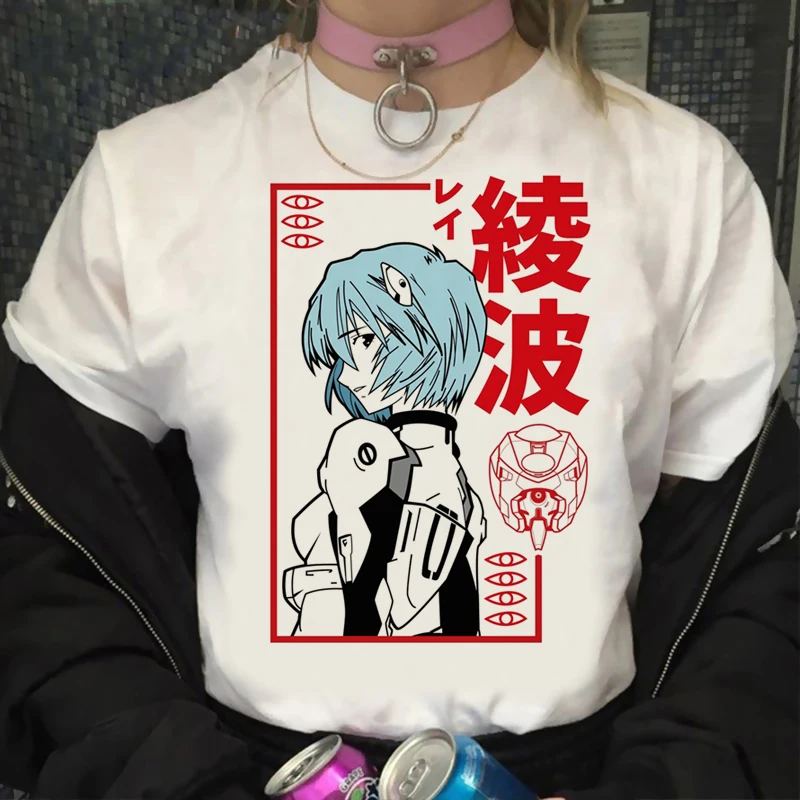 Женская футболка Bandai с японским аниме рисунком Рэй Аянами Евангелион женская