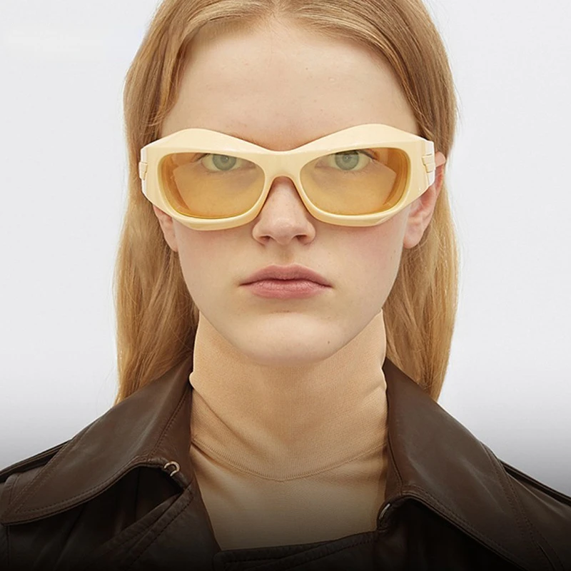 

Новые специальные солнцезащитные очки с изогнутой поверхностью, «Будущее ощущение науки и технологии», женские солнцезащитные очки, роско...