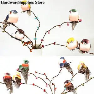 Искусственная птица из пены, перо, красочная мини-синица, ремесло, птицы, искусственный воробей, украшение, Милая модель птицы