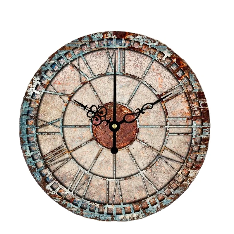 

Creative 14 inch Antique Wooden Retro Wall Clock For Home Decoration Wall Art Vintage Large Wall Clocks