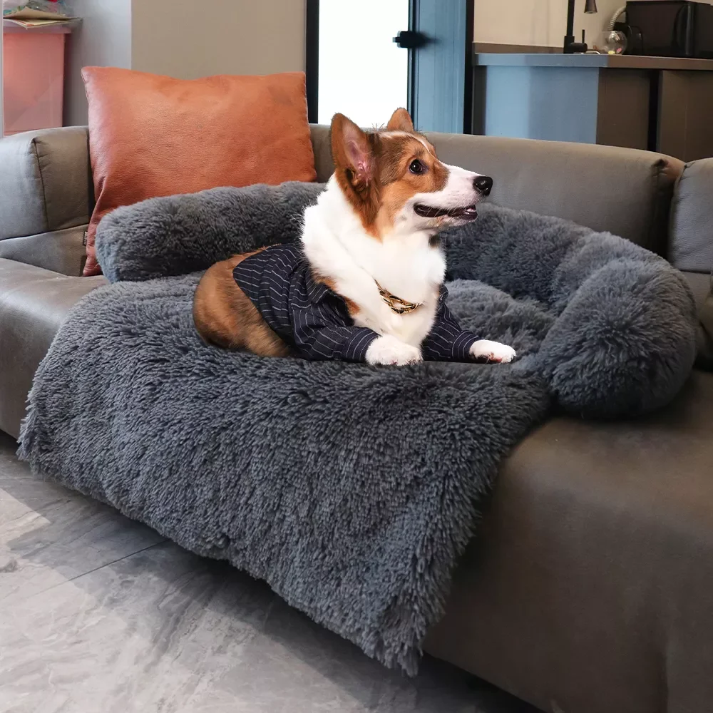 

Super Large Dog Bed Round Washable Pets Bed Winter Warm Sleeping Plush Dog Kennel Mats Puppy Cushion Mat Dog Supplies