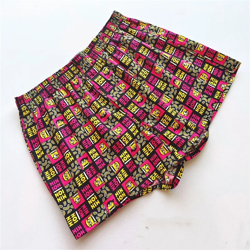 Cartoon Pajama Pants For Men Woven Cotton Shorts Wearing Underwear Breathable