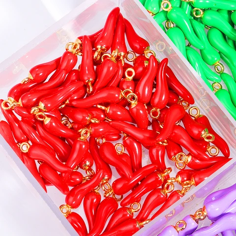 10 шт. разноцветные 3D Подвески из сплава перца, эмалированные очаровательные красные чили для женского браслета, сережек, брелока, «сделай сам», ювелирные изделия, подарки