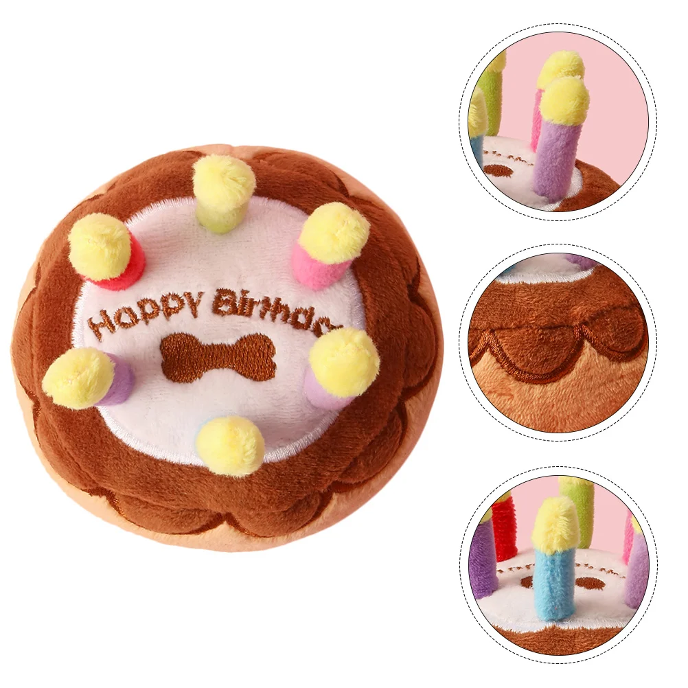 

Toy Dog Toys Plush Cake Birthday Pet Chew Puppysmall Teething Grinding Play Bite Chewing Dogsfuntearing Squeaky Plaything