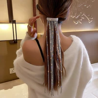 bling rhinestone hairpins bijoux long tassel crystal ponytail hair accessories party gifts hair clip hairpin for women girls