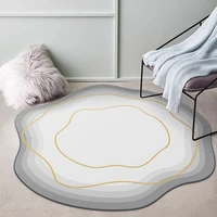 round carpet bedroom bedside rugs living room irregular light luxury minimalist floor mat study computer chair dresser foot pad
