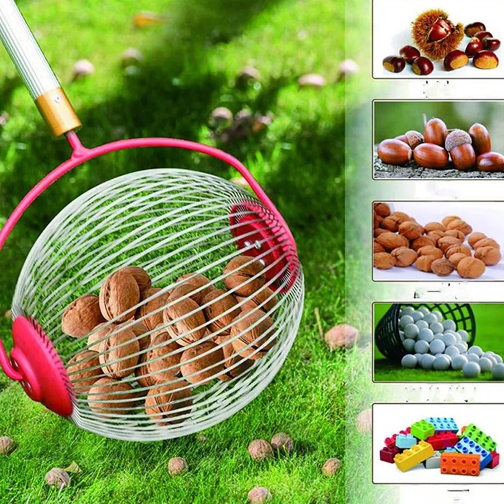 

Walnut And Chestnut Harvester Drum Telescopic Nut Collector Aluminum Alloy Ball Garden Fruit Picker Orchard Tools
