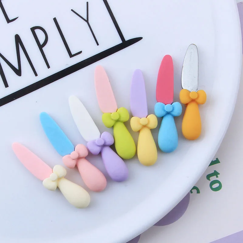 Милые столовые приборы с бантом из смолы искусственные подвески для