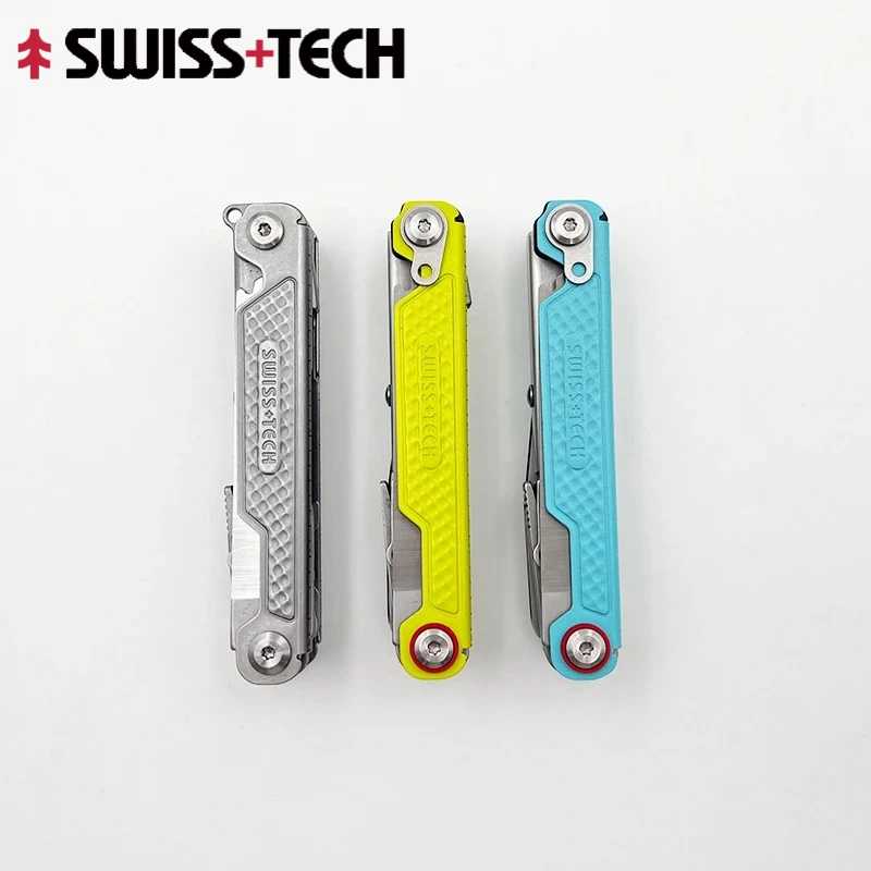 Фото Многофункциональный мини-нож SWISS TECH 11 в 1: складной карманный нож, ножницы, отвертка, мультитул EDC для кемпинга и выживания №1