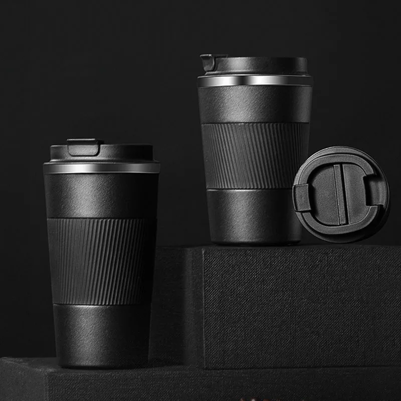 

Chic Sus304 Thermos Travel Coffee Mug Modern Business Outdoor Car Skidproof Sublimation Water Bottle Tea Cup For Officer Couple