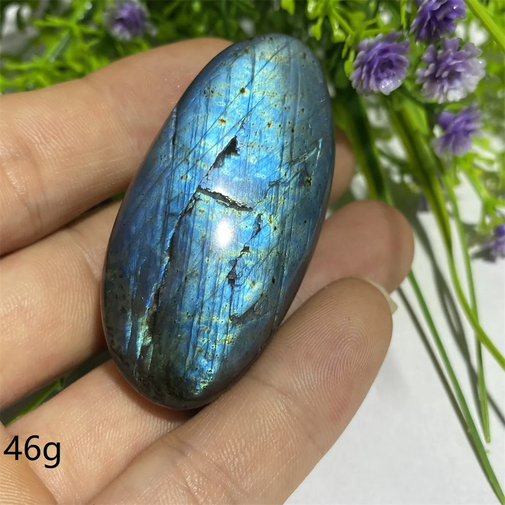 Лабрадорит, желто-голубой, натуральный кристалл