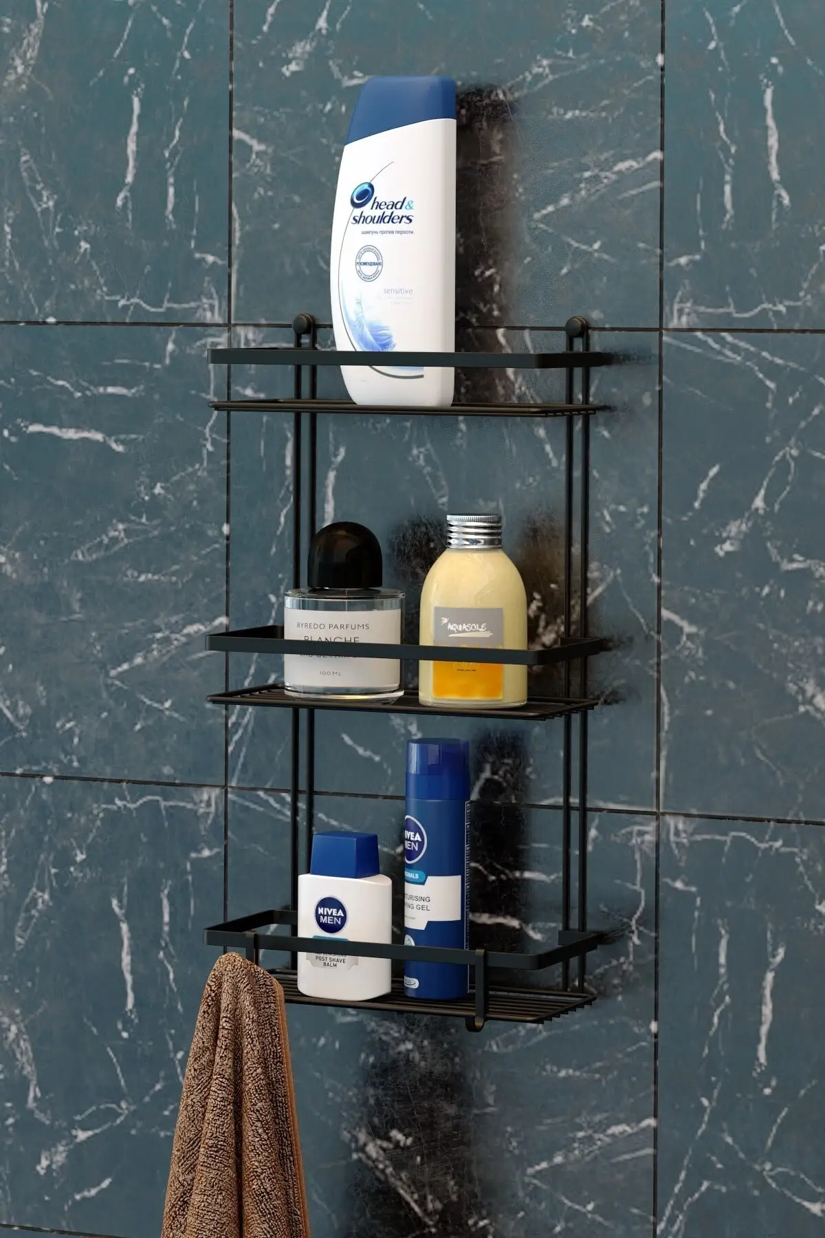 

3 LAYER HOOKED BATHROOM RAFI MATTE BLACK ES065H