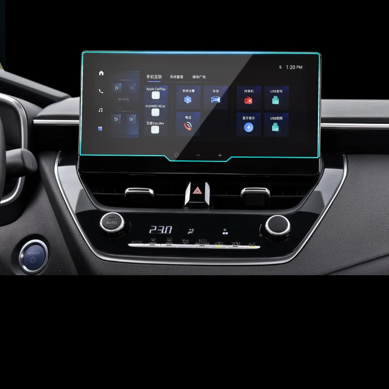 

Закаленное стекло для Toyota Corolla 2019-2023, автомобильная центральная консоль, мультимедийный навигатор, дисплей, сенсорный экран, защитная пленка