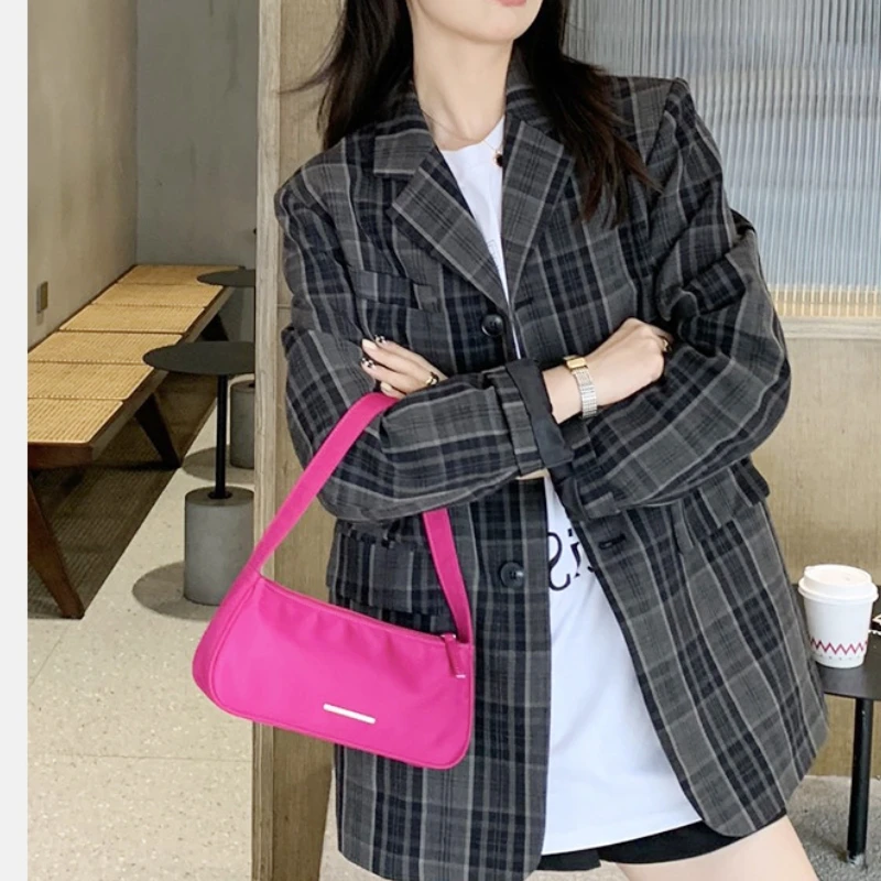 Нейлоновая сумка подмышки. Разноцветная модная через плечо. Модная женская