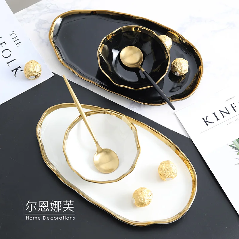 Роскошная кухонная тарелка в скандинавском стиле декоративный поднос набор