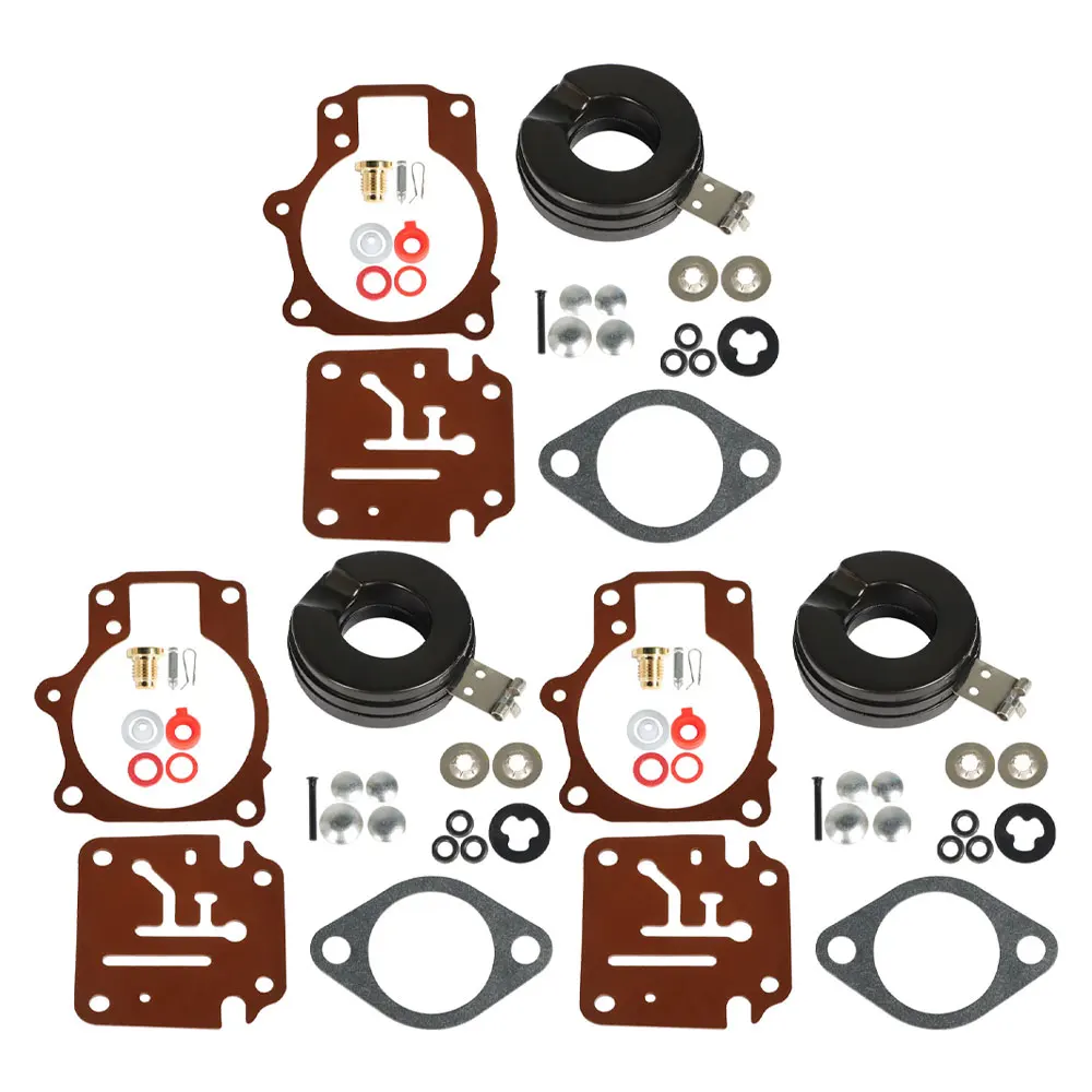 3Pcs Carburetor Carb Rebuild Repair Kit w Float for Johnson Evinrude 65 70 75 HP enlarge
