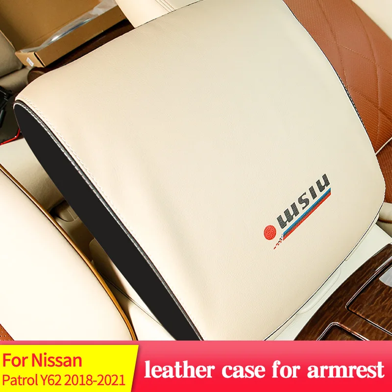 

Leather Case For Armrest For Nissan Patrol Y62 2018-2021 Hiasan Mobil Interior Trim Untuk Sandaran Tangan Kasus Dekoratif