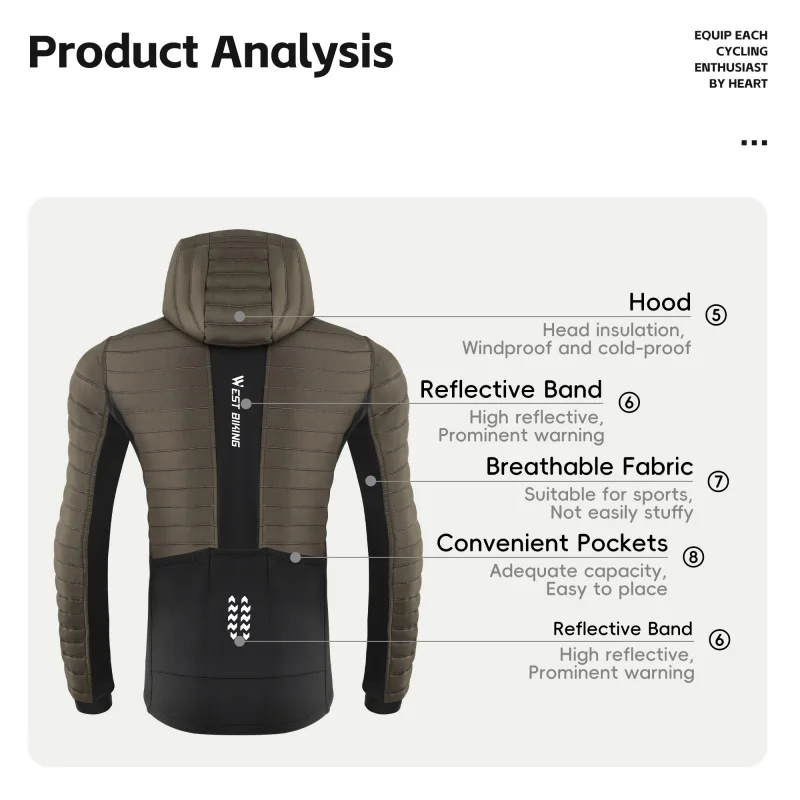 WEST BIKING теплый велосипедный трикотаж сверхлегкая куртка с длинными рукавами