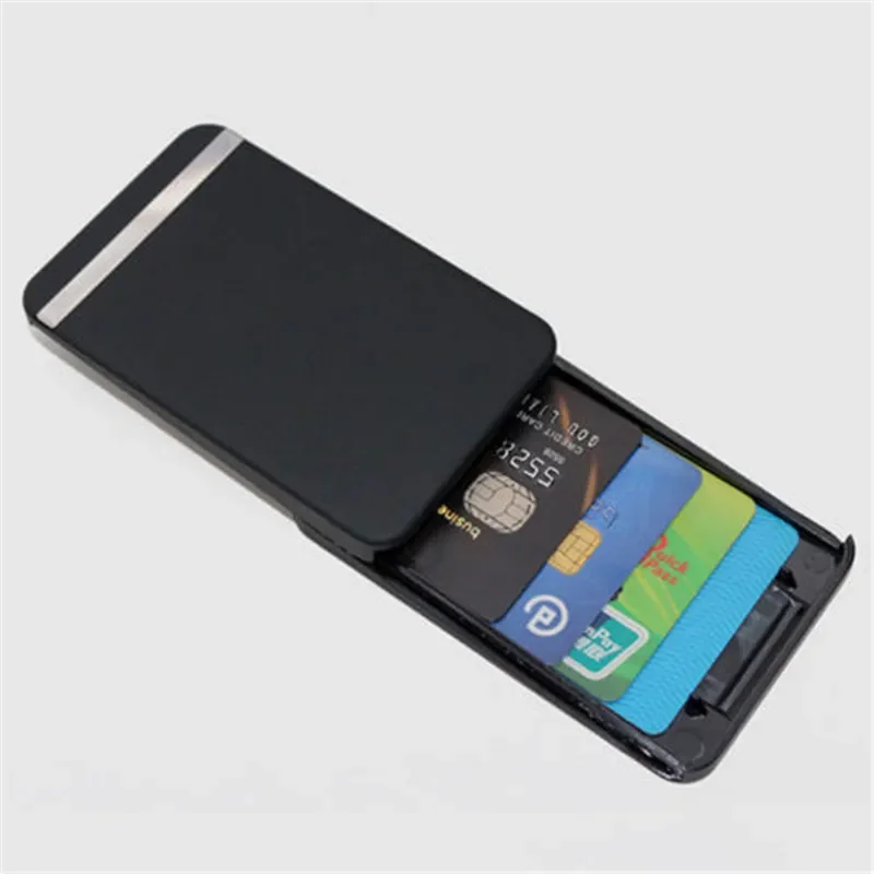 Quanlity Slide PC ID Cash Card Holder Men Business RFID Blocking Wallet Credit Card Protector Case Anti-side Pocket Purse