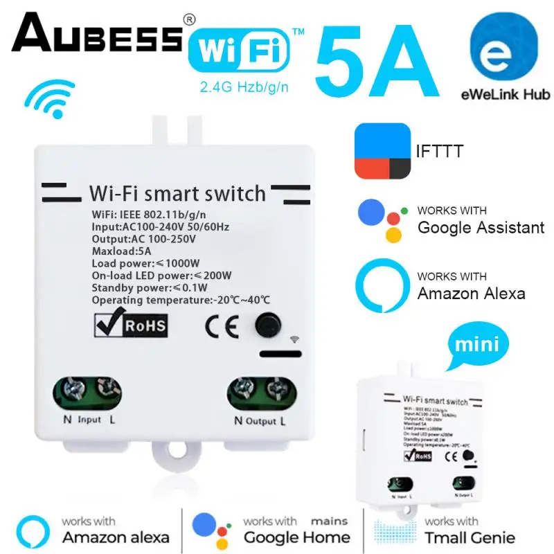 

Умный мини-выключатель с поддержкой Wi-Fi, 16 А