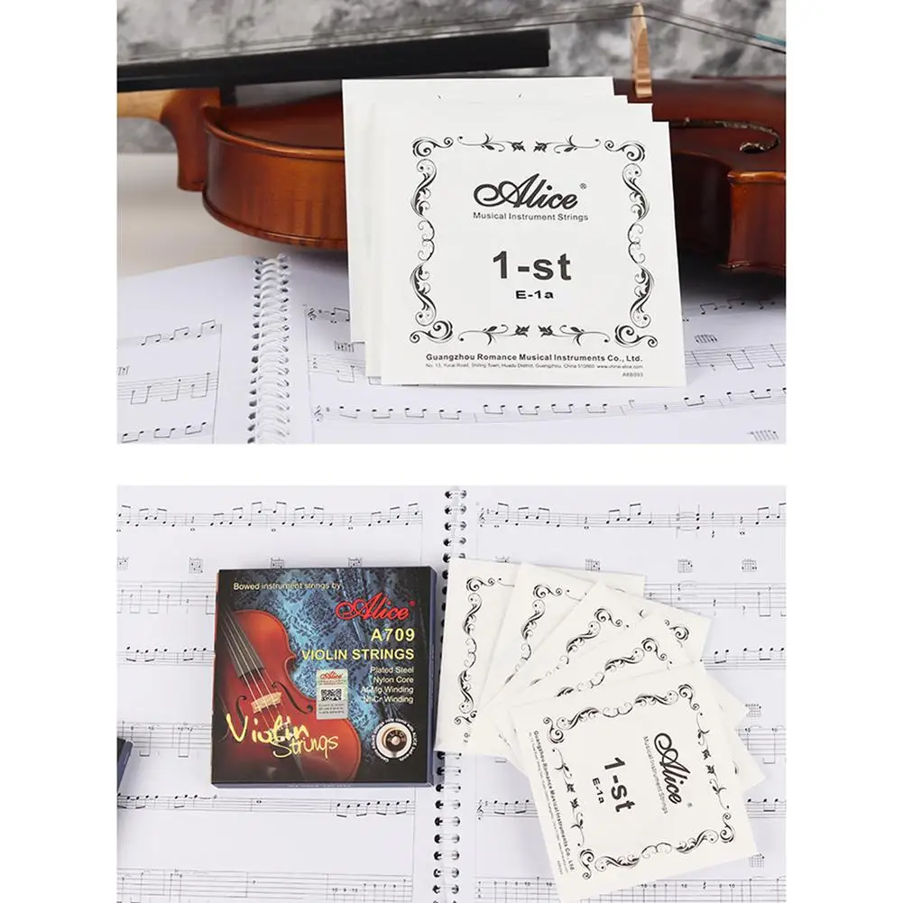 

NEW 4pcs A709 Violin Strings Set Steel Rope Core G String Nickel Strings Practice Play Parts 31/8/4/2