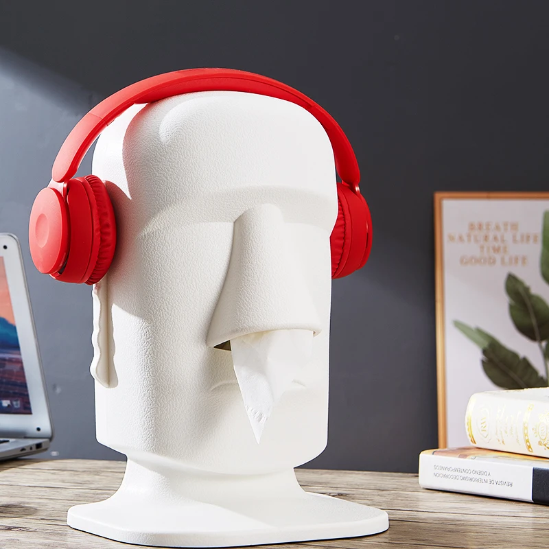 

American Simple Plastic Stone Tissue Box Office Paper Extraction Box Headphone Holder Birthday Gift Decoration