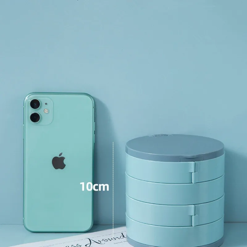 Jewelry Organizer Display Multilayer Rotating Plastic Jewelry Case Travel Portable Jewelry Box Storage Organizer with Mirror