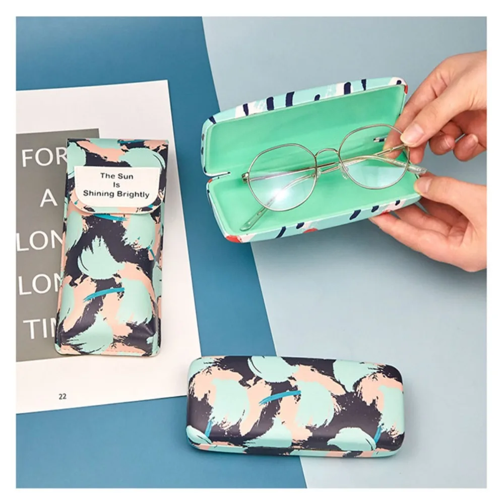 

Модный прямоугольный портативный футляр для хранения, высококачественный Защитный Чехол для очков с принтом, футляр для очков
