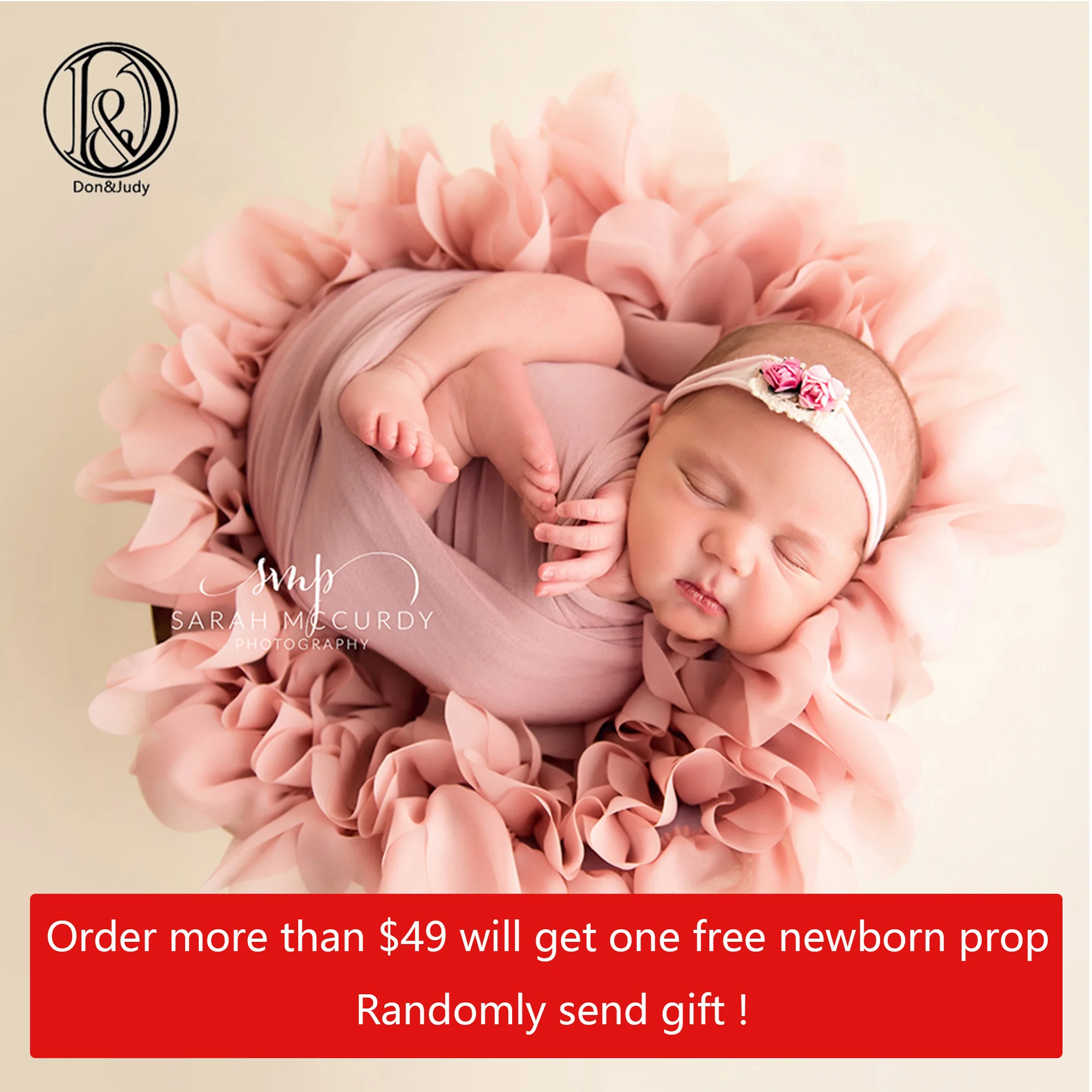 Blossom Soft Chiffon Newborn Blanket Stuffer Basket Filler Backdrop Photo Props Baby Photography Layers Little Infant Mat Studio