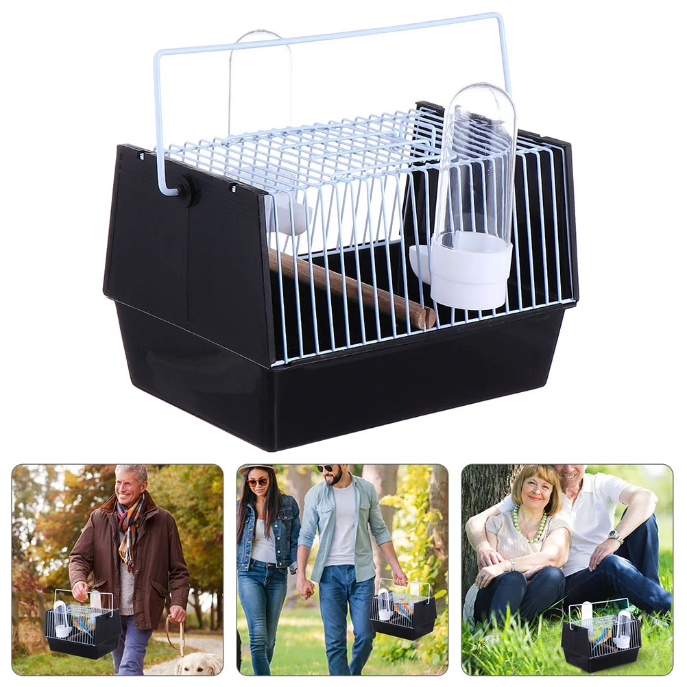 

Cage Bird Parrot Carrier Pet Travel Birds Portable Handheld Transport Carrying Lightweight Hanging Iron Handle Outing Bath
