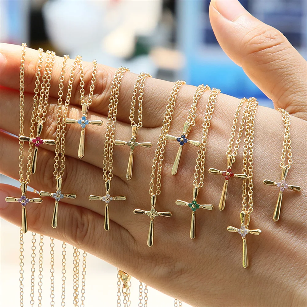 Женское колье с подвеской в виде креста 12 дюймов