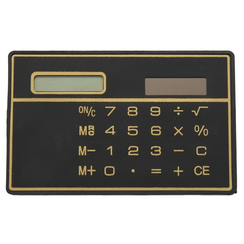 

8 Digits Ultra Thin Slim Mini Credit Card Design Solar Power Pocket Calculator