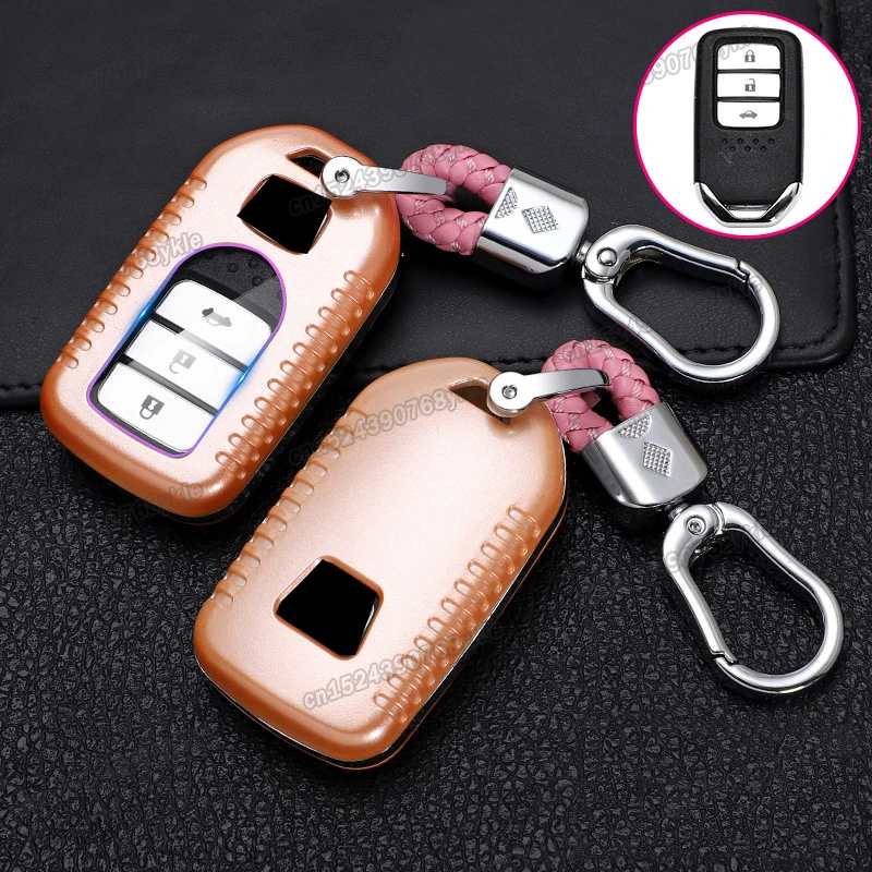 carbon fiber abs car key case bag for honda civic 2016 2017 2018 2019 2020 2021 2022 accessories shell keychain holder auto 10th |
