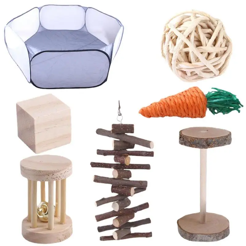 

Игрушки для жевания для хомяка, прочные деревянные игрушки для жевания с естественным укусом зубов, Chinchillas, жевательные игрушки с игровой ру...