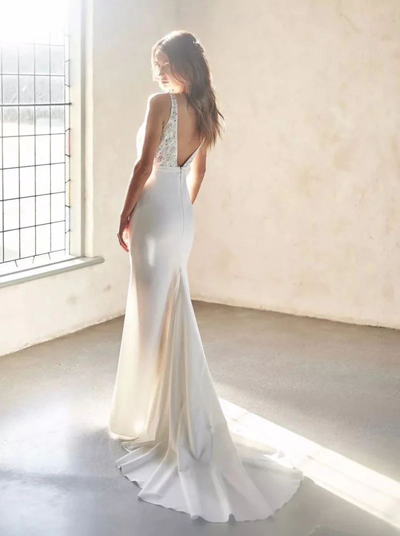 Свадебное платье YESRFS без рукавов