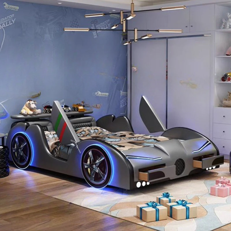 Автомобильная Роскошная Современная двуспальная кровать для мальчиков