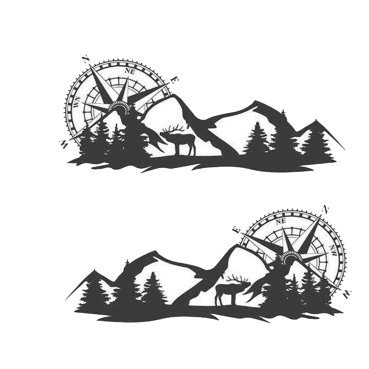 

RV Motorhome Universal Body Sticker DIY Compass Navigation Animal Decal Sticker Decoration for Car Caravan Trailer