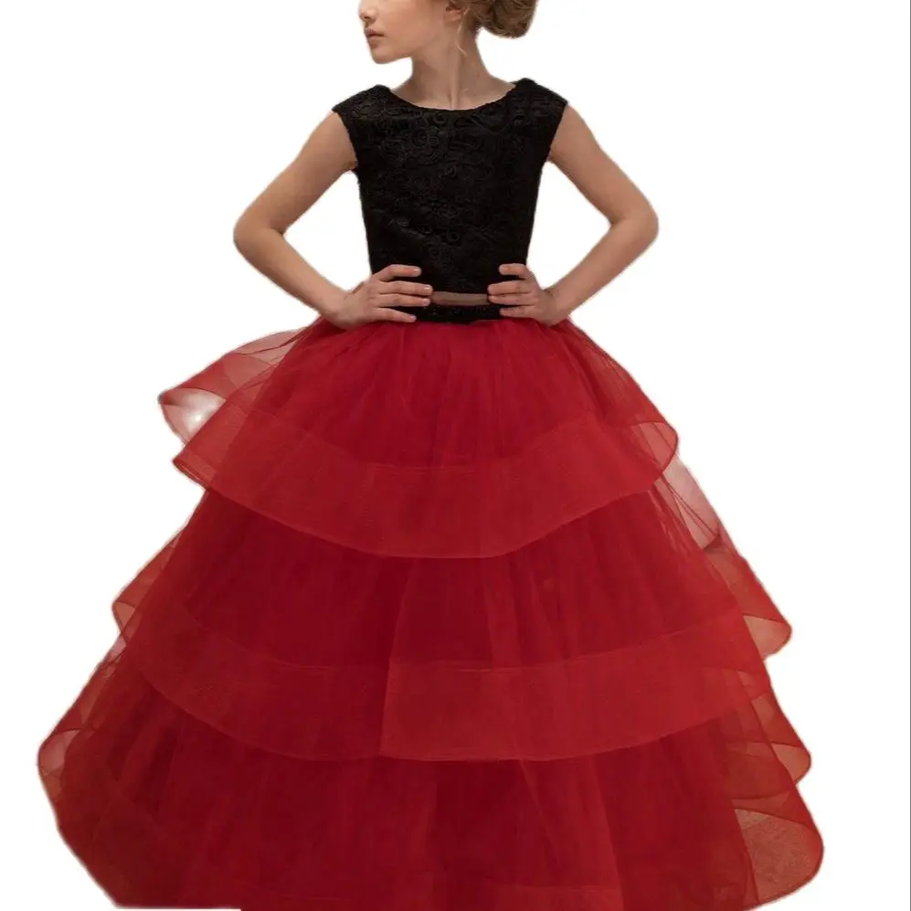 

Розовое Тюлевое платье с цветочным принтом Hi-lo для девочек, свадебное кружевное платье с аппликацией и рукавами-крылышками, детское платье ...