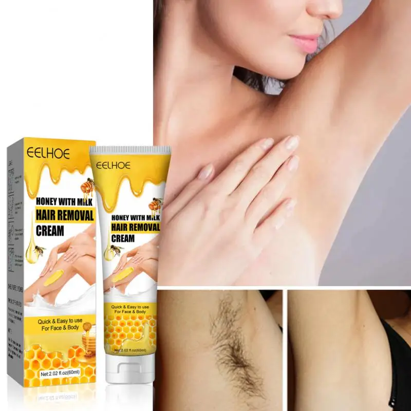 

Honey Milk Hair Removal Cream Painless Effective Hair Remover Armpit Legs Arms Body Depilatory Cream Skin Care For Men Women