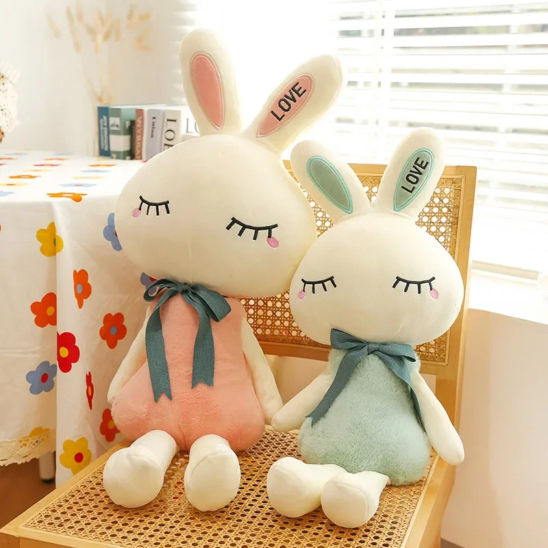 

Kawaii 50/70/80cm Cute Soft LOVE Rabbit Plush Toys Office Nap Pillow Home Comfort Cushion Child Decor Christmas Gift Cotton Doll