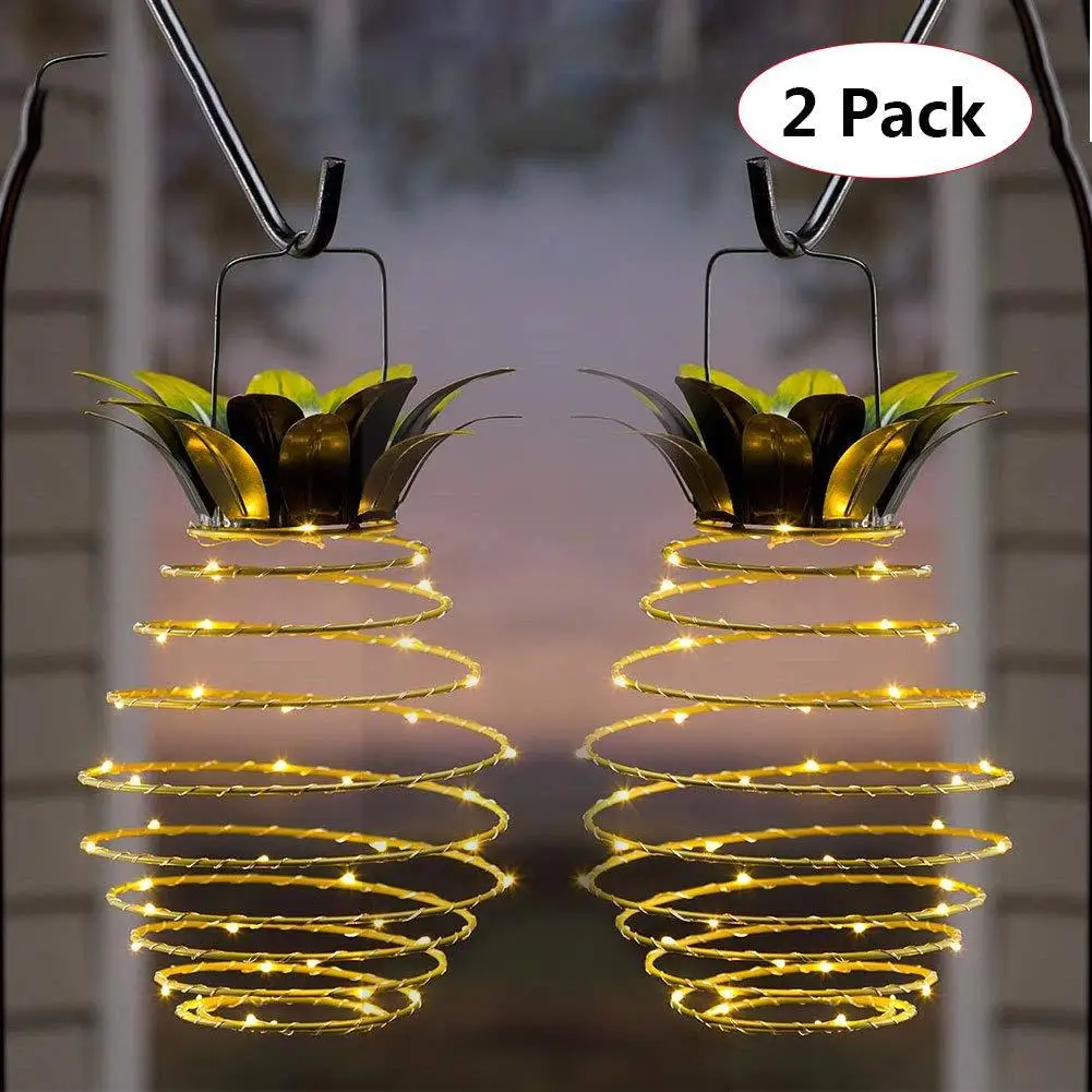 

Solar Pineapple Lights Wrought Iron Lantern Led Copper Wire Light String Outdoor Waterproof Garden Decoration Hanging Light