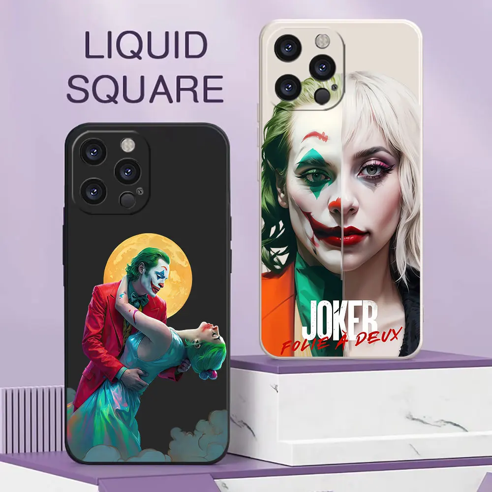 Чехол Couple J-Jokers C-Clown для iPhone 16 Pro Max 15 14 13 12 11 Plus Mini Phone Case Liquid Cover Fundas