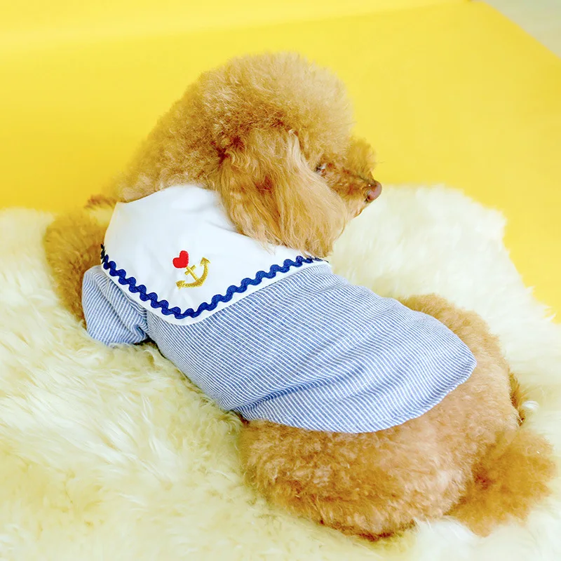 

Dog Clothes Summer Clothes Pet Supplies Clothing New Navy Shirt Thin Cat Spring and Autumn Dog Clothes for Small Dogs