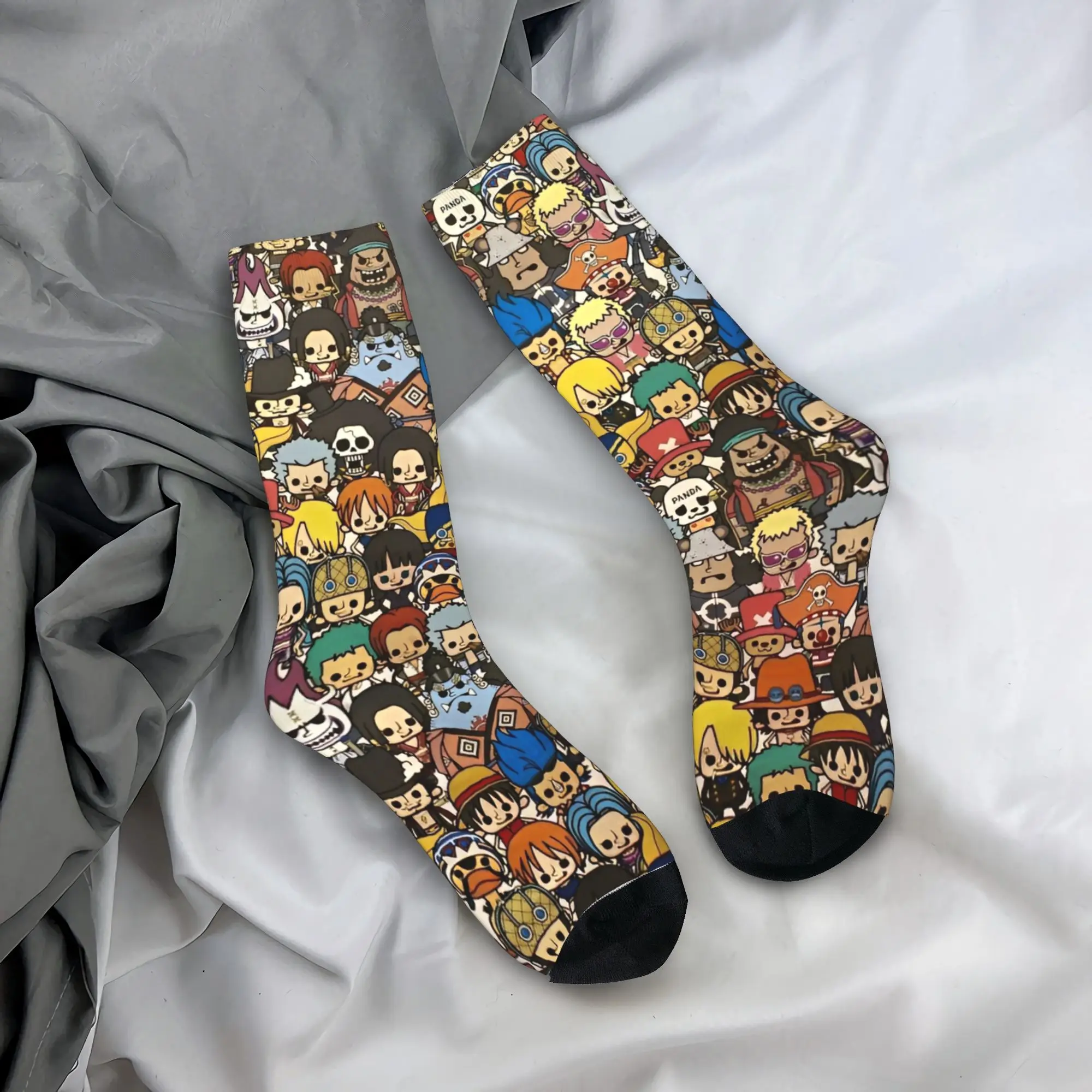 Фото Носки One Piece с Луффи для детей, милые мультяшные носки для мальчиков и девочек, подарки, носки-гольфы. №1