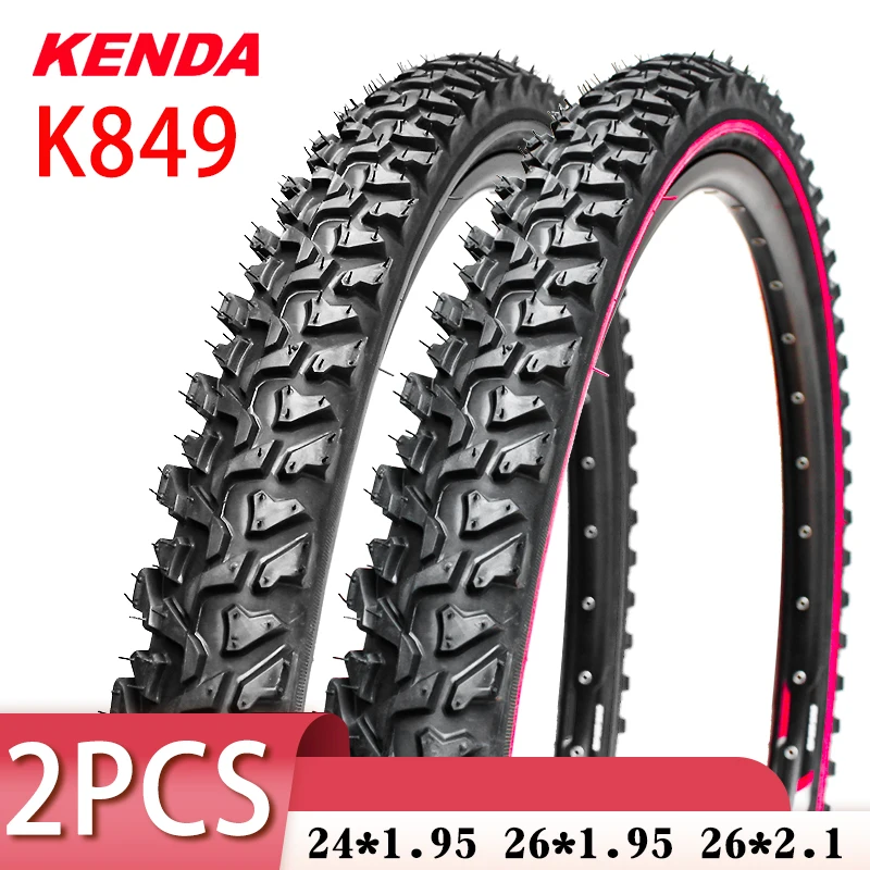 Фото Велосипедная шина KENDA K849 24/26 дюймов для горного велосипеда BMX 24*1,95/26x95/2.. 1, утолщенная шина черного и красного цвета для пересеченной местност... №1