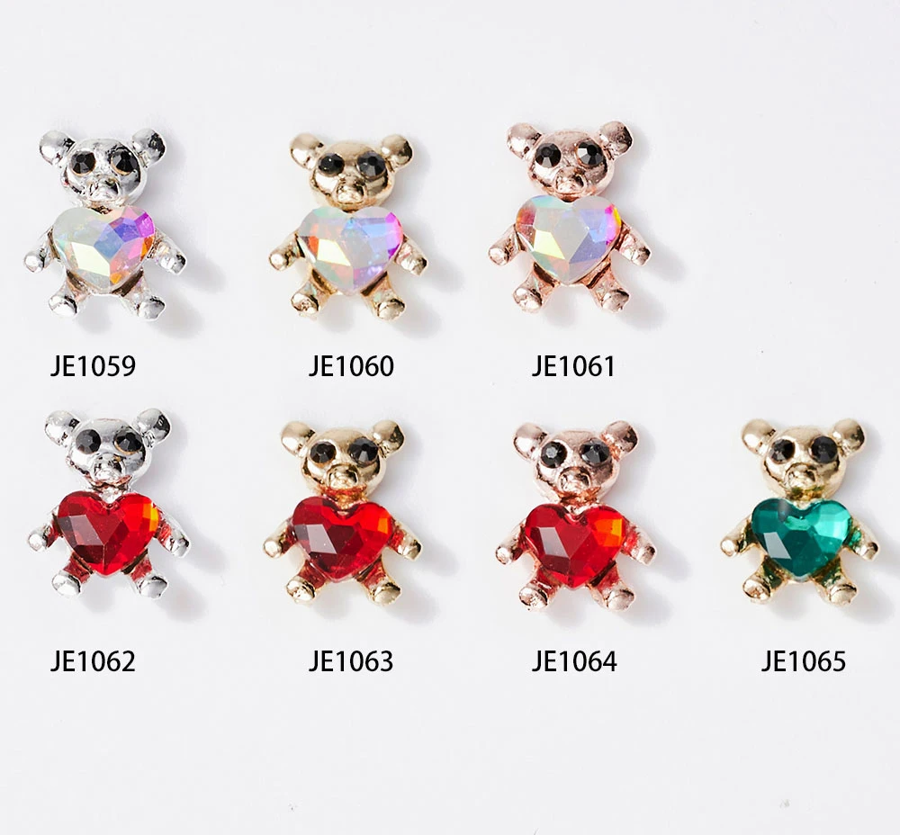 

10pcs Cartoon Gold/Silver Bow Panda Nail Charm 3D Shining Crystals Diamonds Jewelry Alloy DIY Nail Charms Manicure Accessor A9